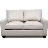 6350 Loveseat in Pebble Bone Beige Top Grain Leather